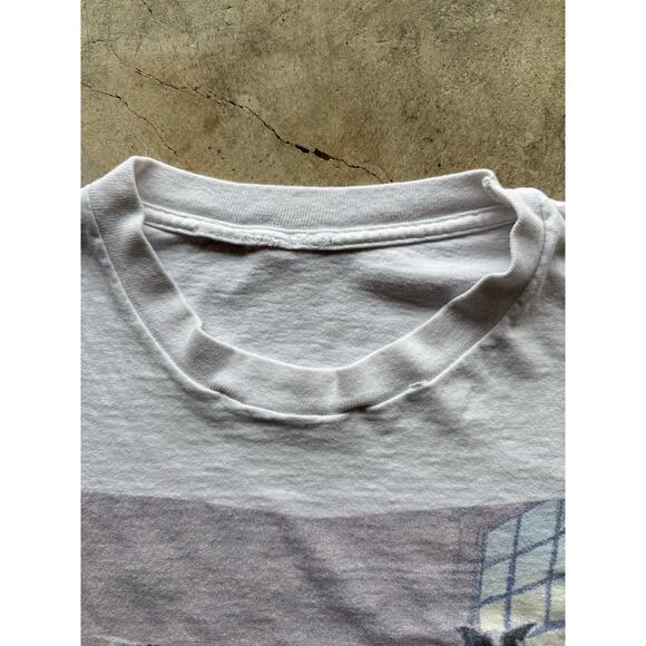 Vintage 1990s 'Demando Cat' Jeff Leedy Art Tee White Size Small Single Stitch - Picture 4 of 8